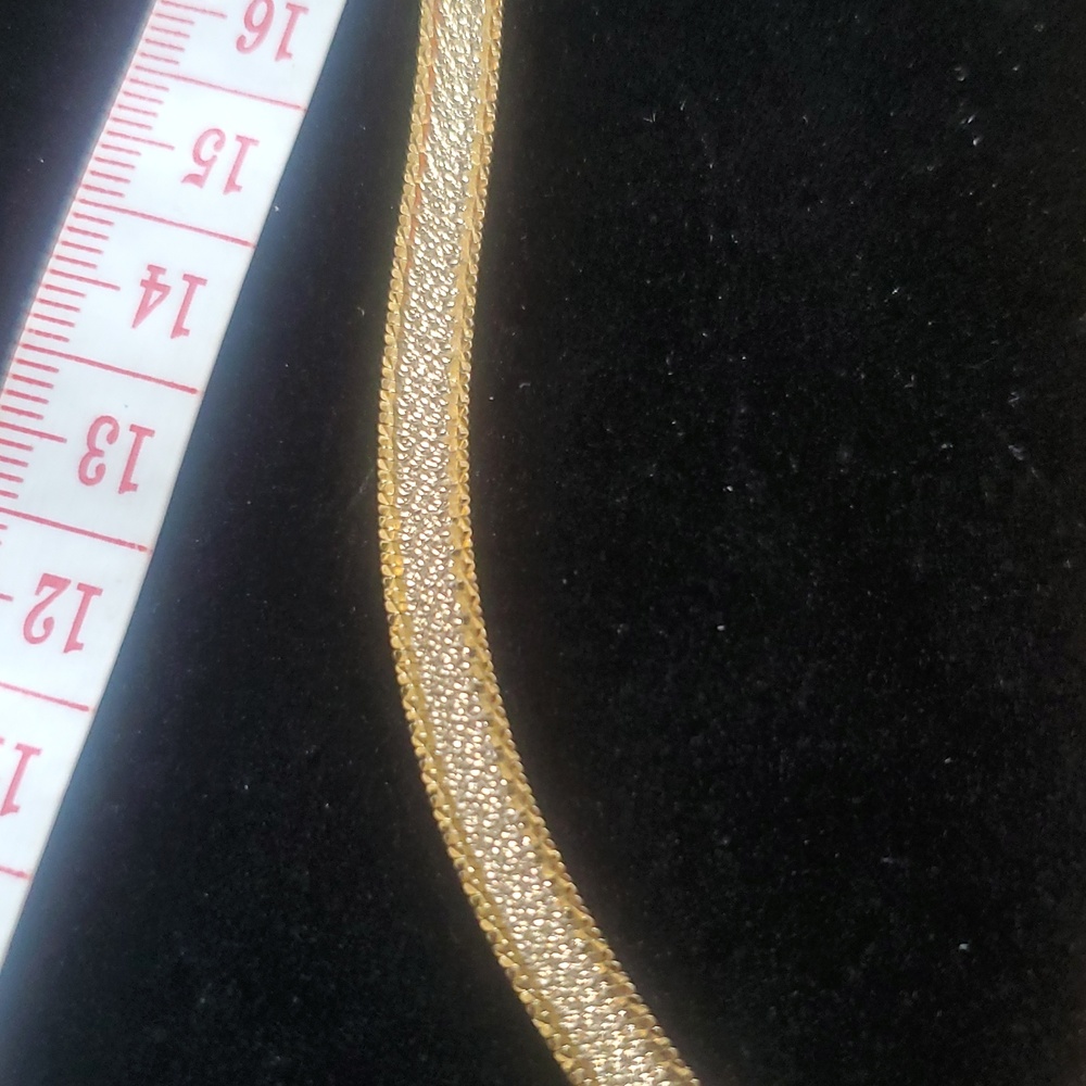 Italian Gold Cover Sterling 925 Herringbone Chain Necklace 18" , 12.6 grms